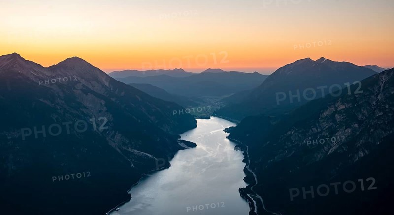 Mountain landscape at sunset