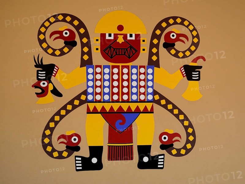 New mural painting in the style of the Moche culture