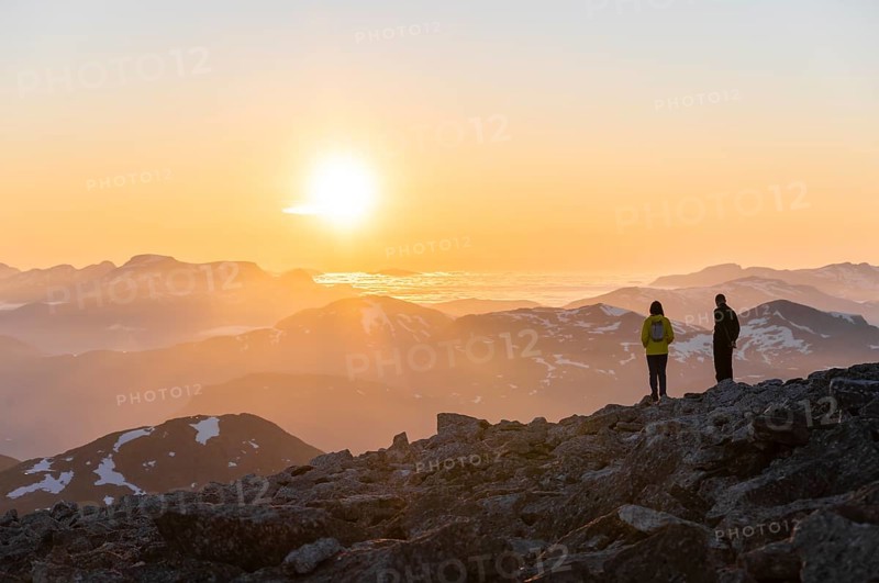 Hikers enjoying the evening mood