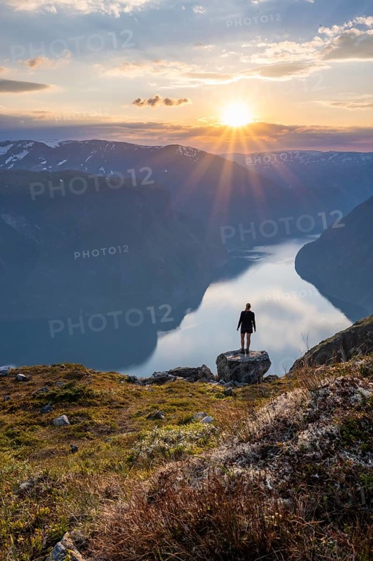Hiker enjoying view