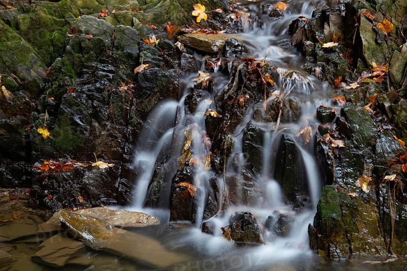 Flowing water in a rocky streambed near Winterberg