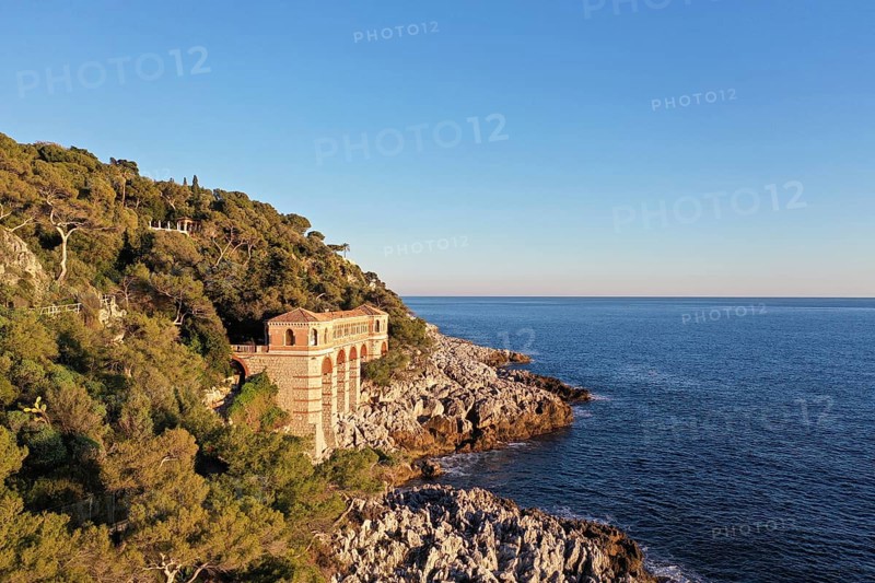 Aerial view of Villa Cypris on the west side of Cap Martin