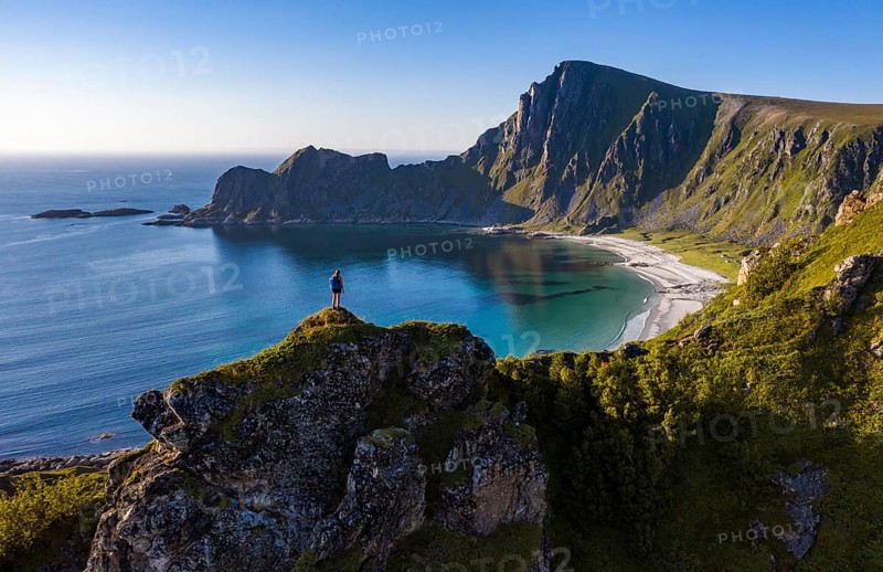 Hiker standing at the precipice