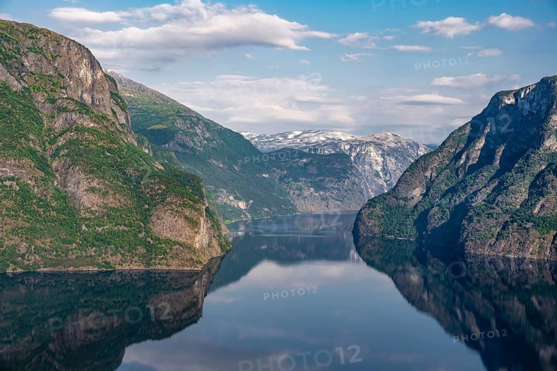 Mountains reflected in the water