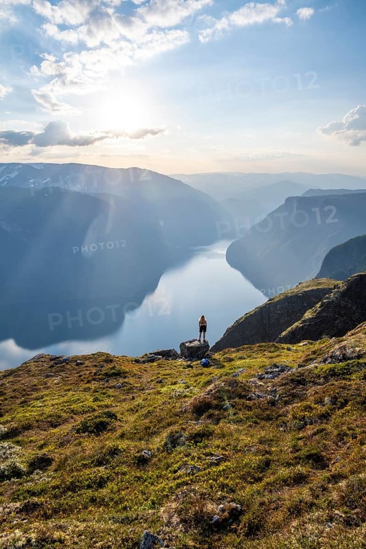 Hiker at the top of Mount Prest
