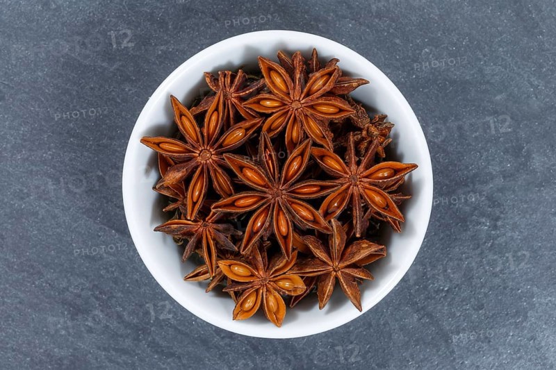 Anise star anise spice herbs Christmas from above