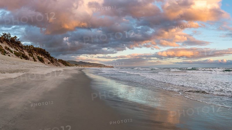 Sandy beach beach at sunset