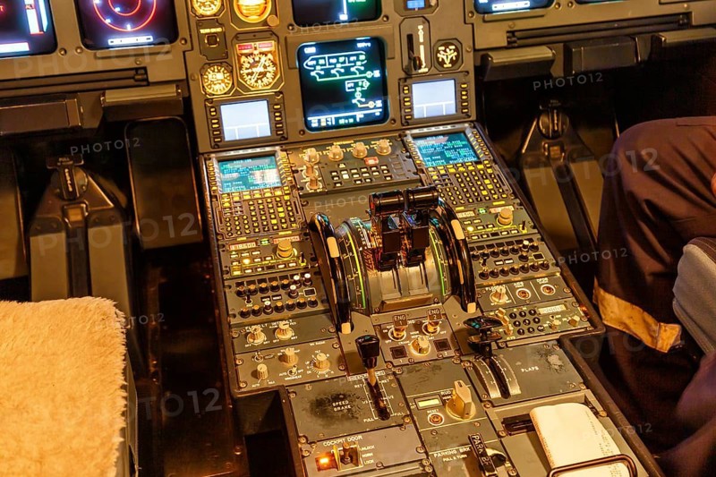 Cockpit of a Germanwings Airbus A319 with the registration D-AKNK at Stuttgart Airport