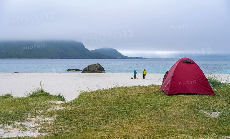 Wild camping at Hauklandstranda