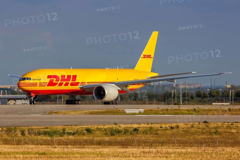 A Boeing 777F aircraft of DHL with registration D-AALP at Leipzig Halle Airport