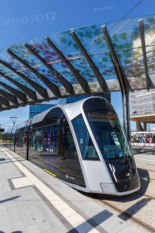 Tram Luxtram tramway tramway local transport stop Luxexpo