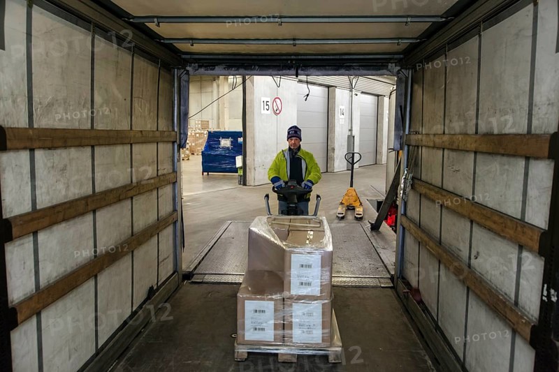 Loading a truck at the ramp
