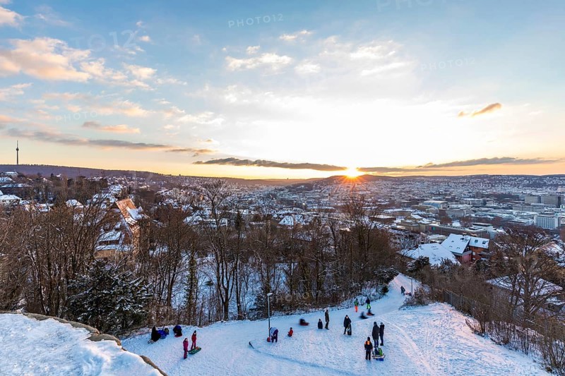Toboggan run at the Uhlandshoehe in winter
