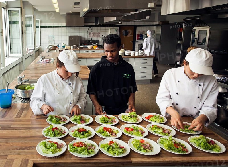 Canteen kitchen in a vocational college in Duesseldorf