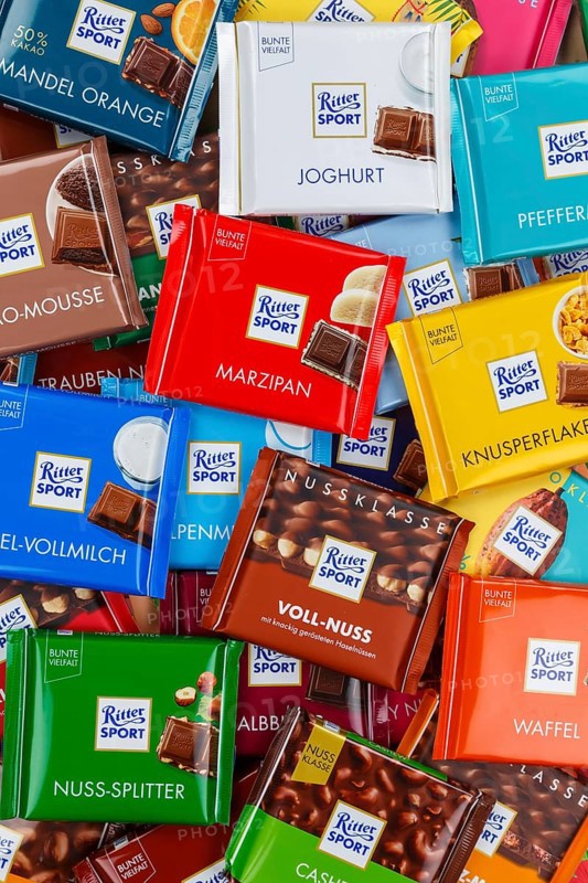 Ritter Sport chocolates different varieties wallpaper