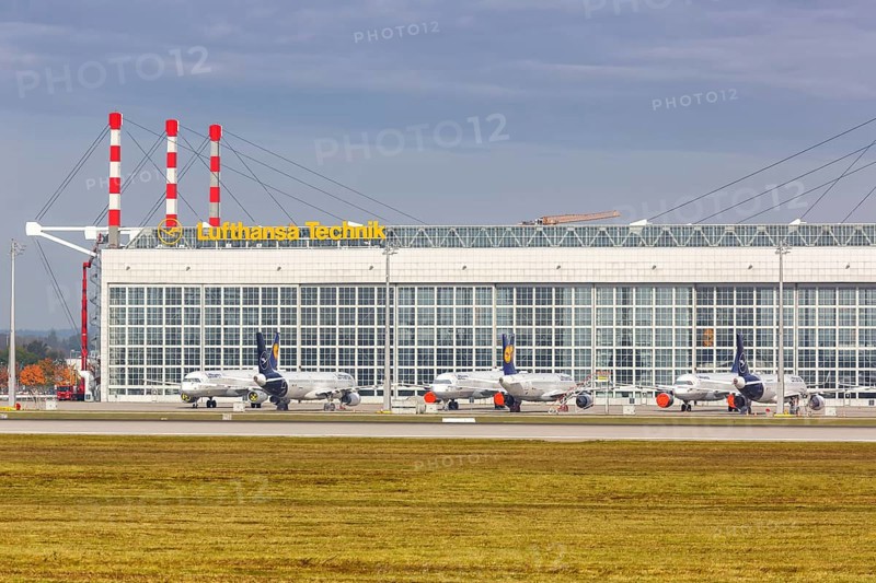 Parked Lufthansa Aircraft Coronavirus Corona Virus COVID-19 at Munich Airport