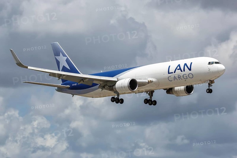 A Boeing 767-300F aircraft of LAN Cargo with registration CC-CZZ at Miami Airport