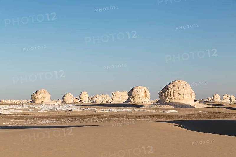 View over the white desert before sunset