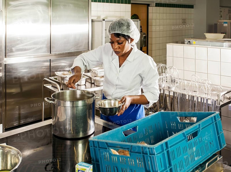 Canteen kitchen in a vocational college in Duesseldorf