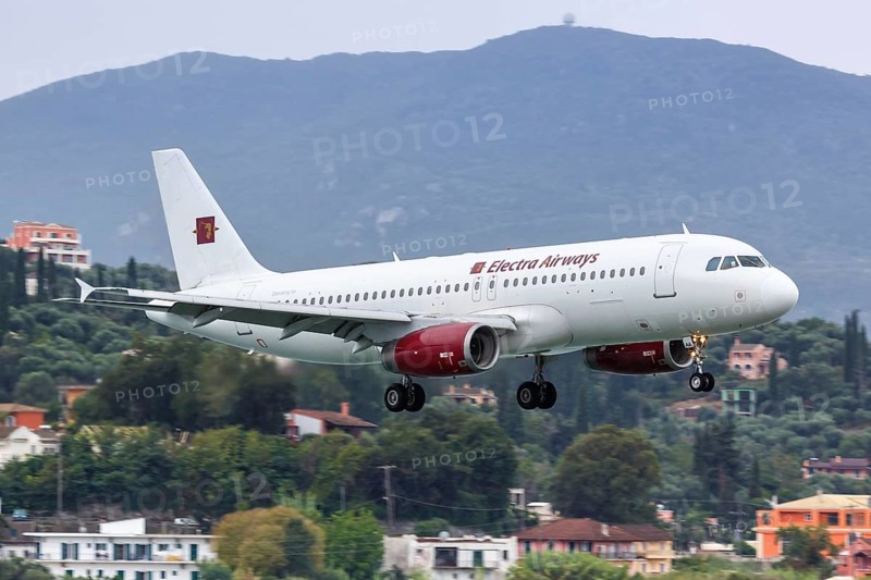An Airbus A320 aircraft of Electra Airways with the registration LZ-EAA at Corfu Airport