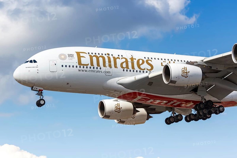 An Emirates Airbus A380-800 with registration number A6-EEN at London Heathrow Airport