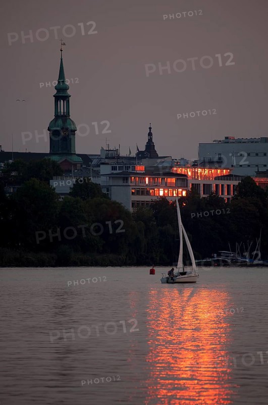 Lake Alster by night