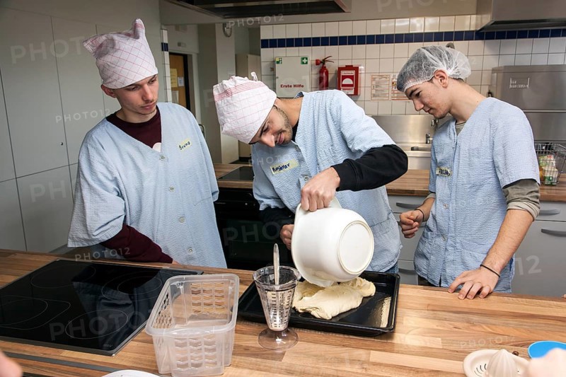 Baking in practical lessons in home economics