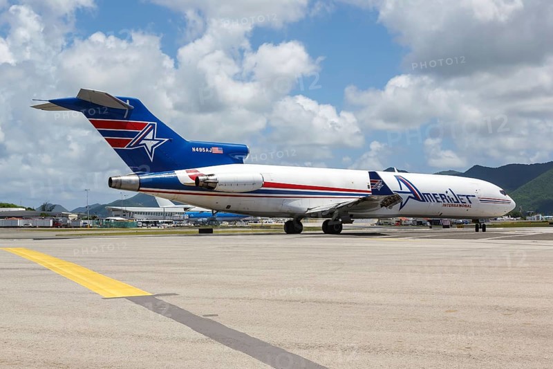 A Boeing 727-200F of AmeriJet International with the registration N495AJ at the airport St. Maarten