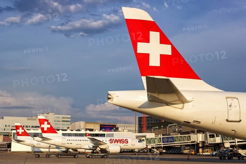 Airbus A220-300 aircraft Tails of Swiss at Zurich Airport