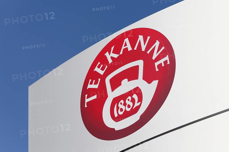 Logo Teekanne 1882 at the company headquarters Duesseldorf