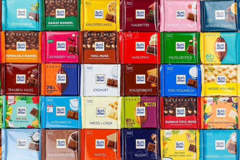 Ritter Sport chocolates different varieties wallpaper