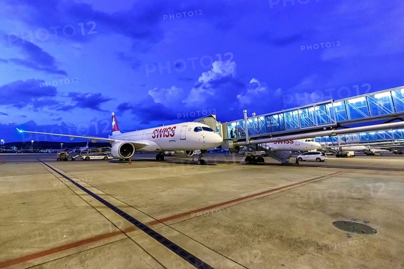 An Airbus A220-300 aircraft of Swiss with the registration HB-JCT at Zurich Airport