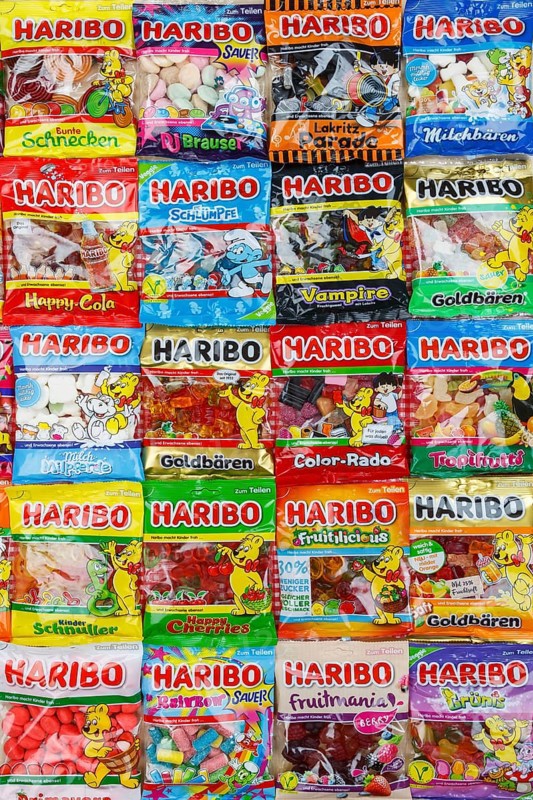 Haribo gummy bears different varieties wallpaper