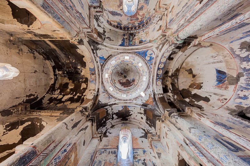 Ceiling of Tigran Honents Church in Ani is a ruined medieval Armenian town