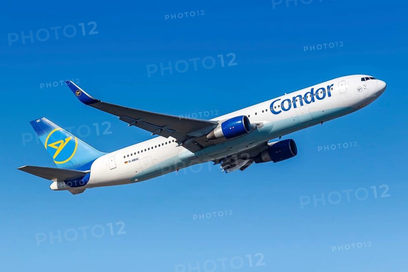 A Boeing 767-300ER aircraft of Condor with registration D-ABUC at Frankfurt Airport