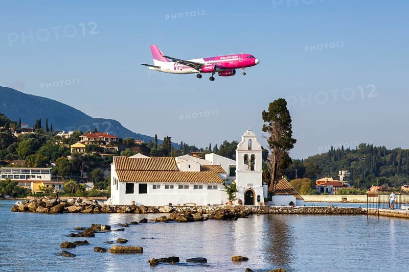 An Airbus A320 aircraft of Wizzair with registration number HA-LYO at Corfu Airport