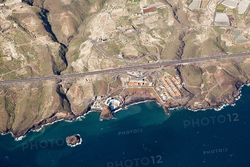Aerial view of the coast at Los Roques Fasnia