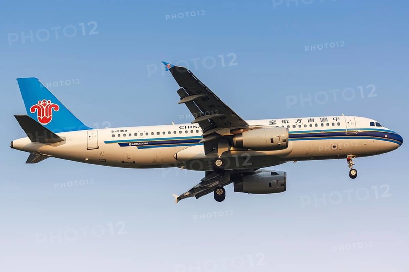 An Airbus A320 aircraft of China Southern Airlines with registration number B-9958 at Beijing Airport