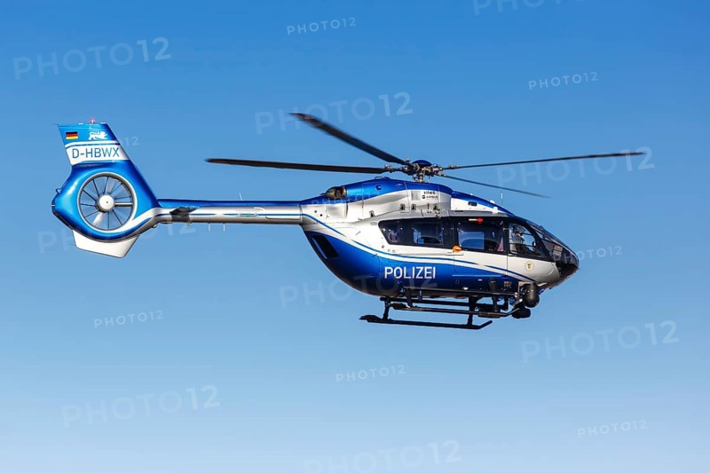 Police helicopter Airbus Helicopters H145 with registration D-HBWX at Stuttgart Airport
