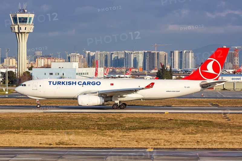 An Airbus A330-200F aircraft of Turkish Cargo with registration TC-JOZ at Istanbul Ataturk Airport