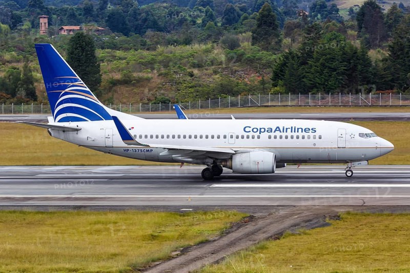 A Copa Airlines Boeing 737-700 aircraft with registration number HP-1375CMP at Medellin Rionegro Airport