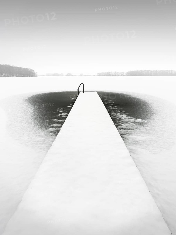 Schumellensee with jetty and ladder for swimming near Boitzenburg