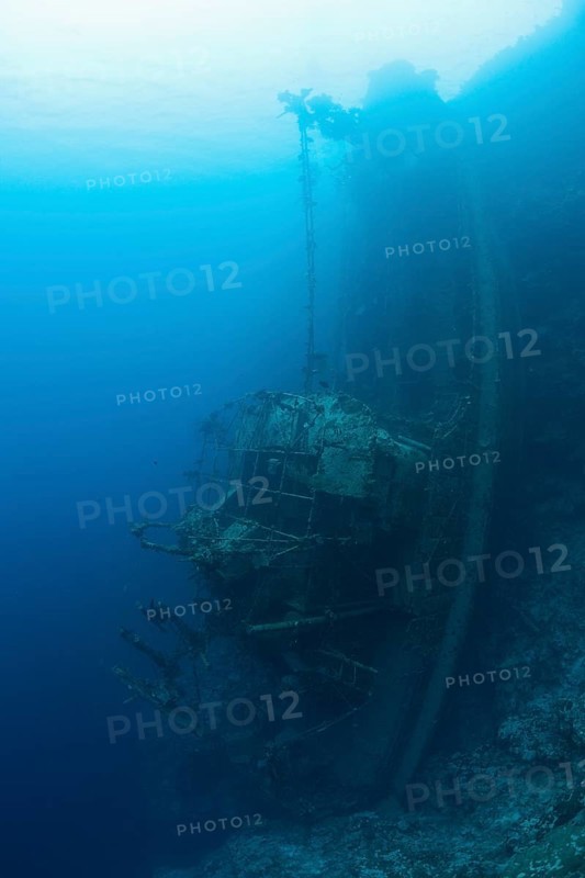 Upright tuna boat wreck