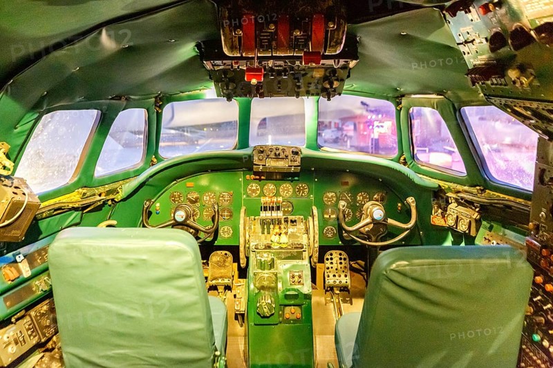 Cockpit of a Lockheed L1649A Starliner aircraft of TWA Trans World Airlines with registration N8083H at New York John F Kennedy