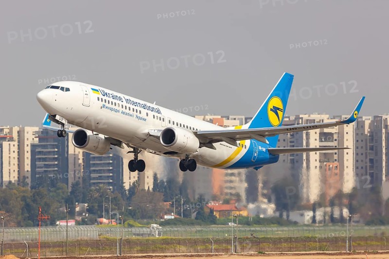 A Boeing 737-800 aircraft of Ukraine International Airlines with registration UR-UIB at Tel Aviv Airport