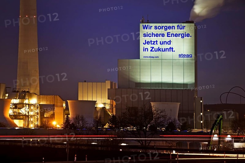 Coal-fired power plant Herne with the statement We provide safe energy. Now and in the future.