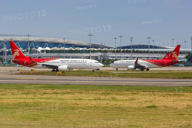 Boeing 737-800 aircraft of Shenzhen Airlines at Guangzhou Airport