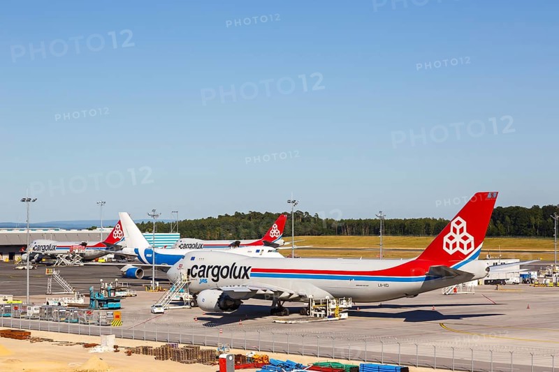 A Boeing 747-8F aircraft of Cargolux with registration LX-VCI at Luxembourg airport