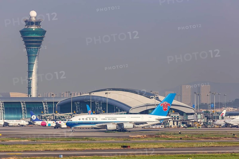 An Airbus A380-800 aircraft of China Southern Airlines with registration number B-6139 at Guangzhou airport