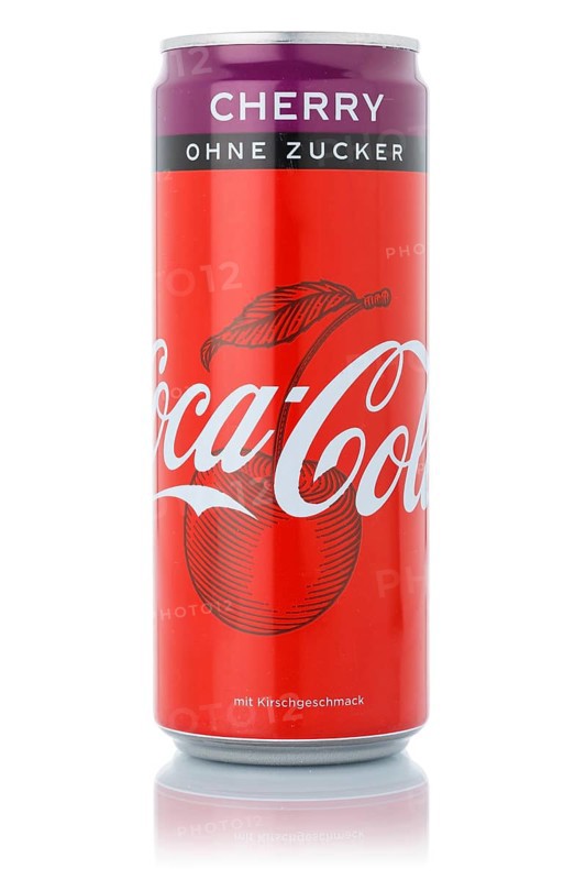 Coca Cola Coca-Cola Coke Zero Sugar Cherry without sugar lemonade soft drink beverage in beverage can cutout on white background